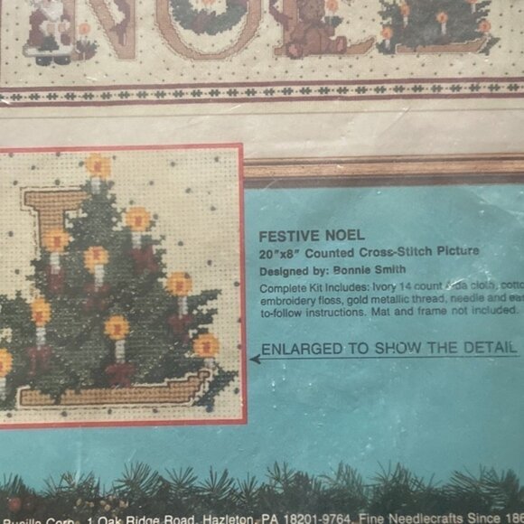BRAND New Sealed Vintage 1991 Bucilla Noel Cross stitch kit - Picture 3 of 4
